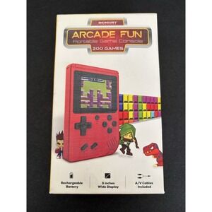 Merkury Arcade Fun Game Boy Color 200-In-1 Built In Games With Charge Cord Red